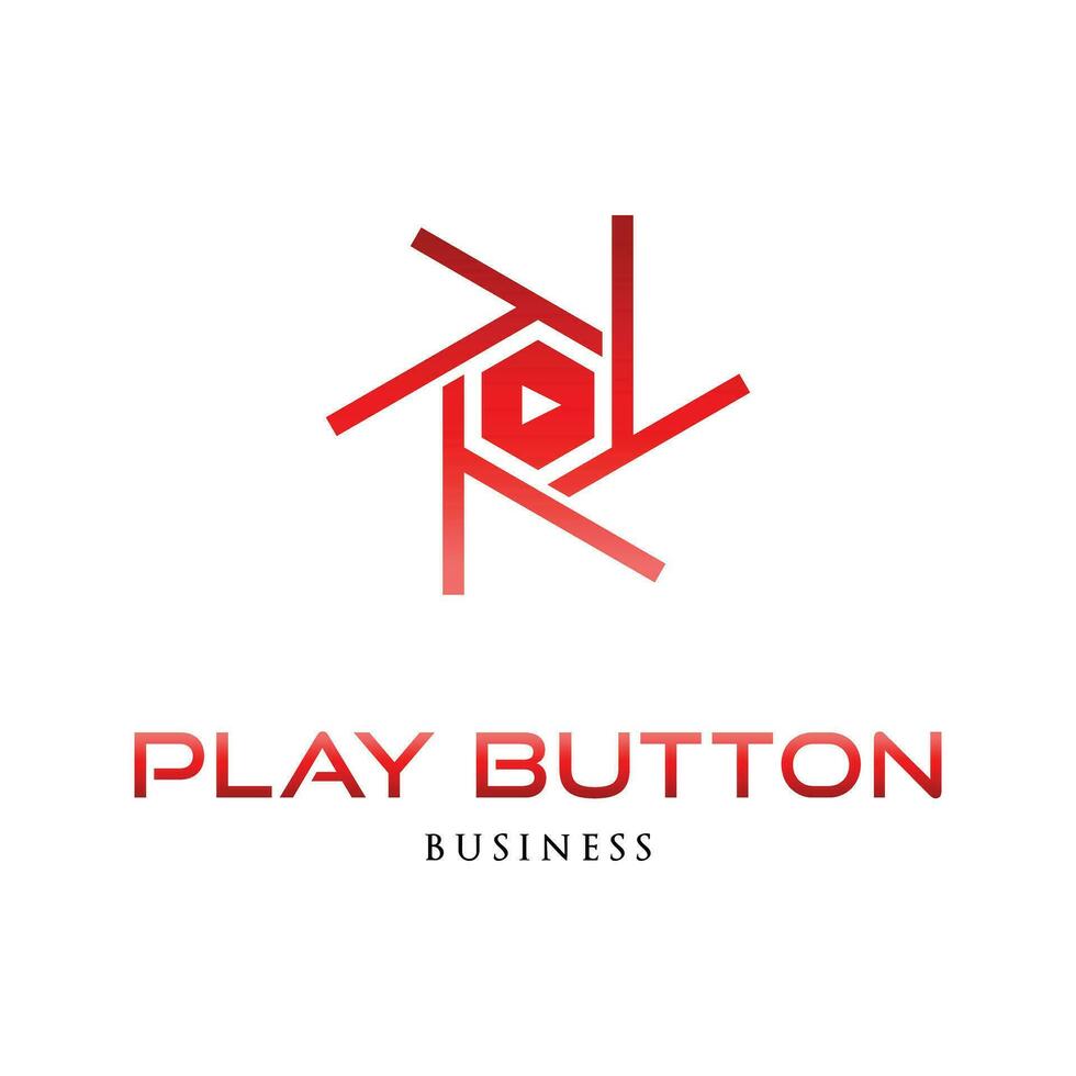 modelo de design de logotipo de ícone de botão jogar vetor