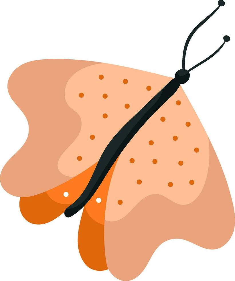 mão desenhar borboleta isolado em branco fundo dentro laranja cores com polca pontos.vetor. vetor