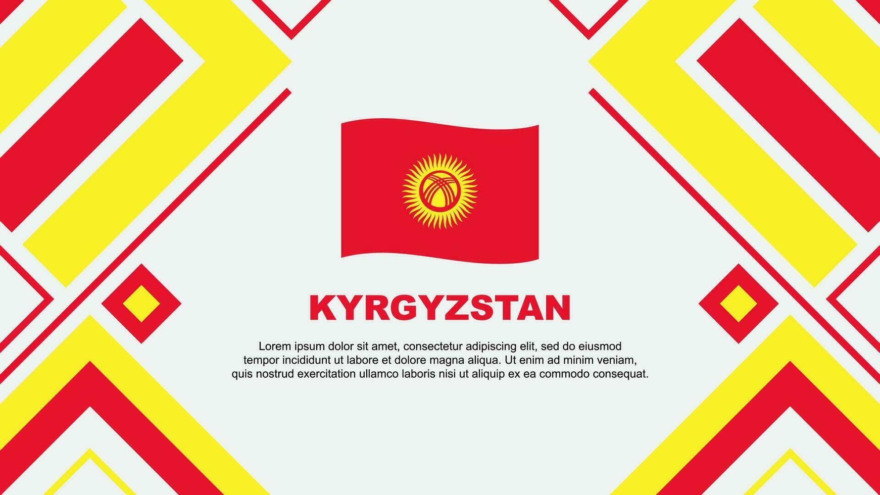 Quirguistão bandeira abstrato fundo Projeto modelo. Quirguistão independência dia bandeira papel de parede vetor ilustração. Quirguistão bandeira