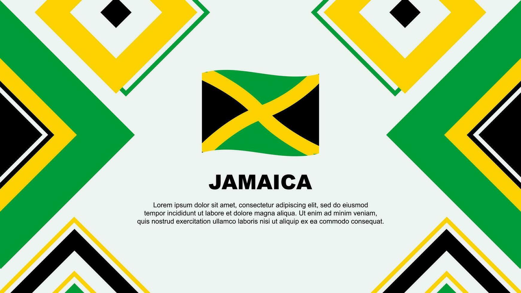 Jamaica bandeira abstrato fundo Projeto modelo. Jamaica independência dia bandeira papel de parede vetor ilustração. Jamaica independência dia
