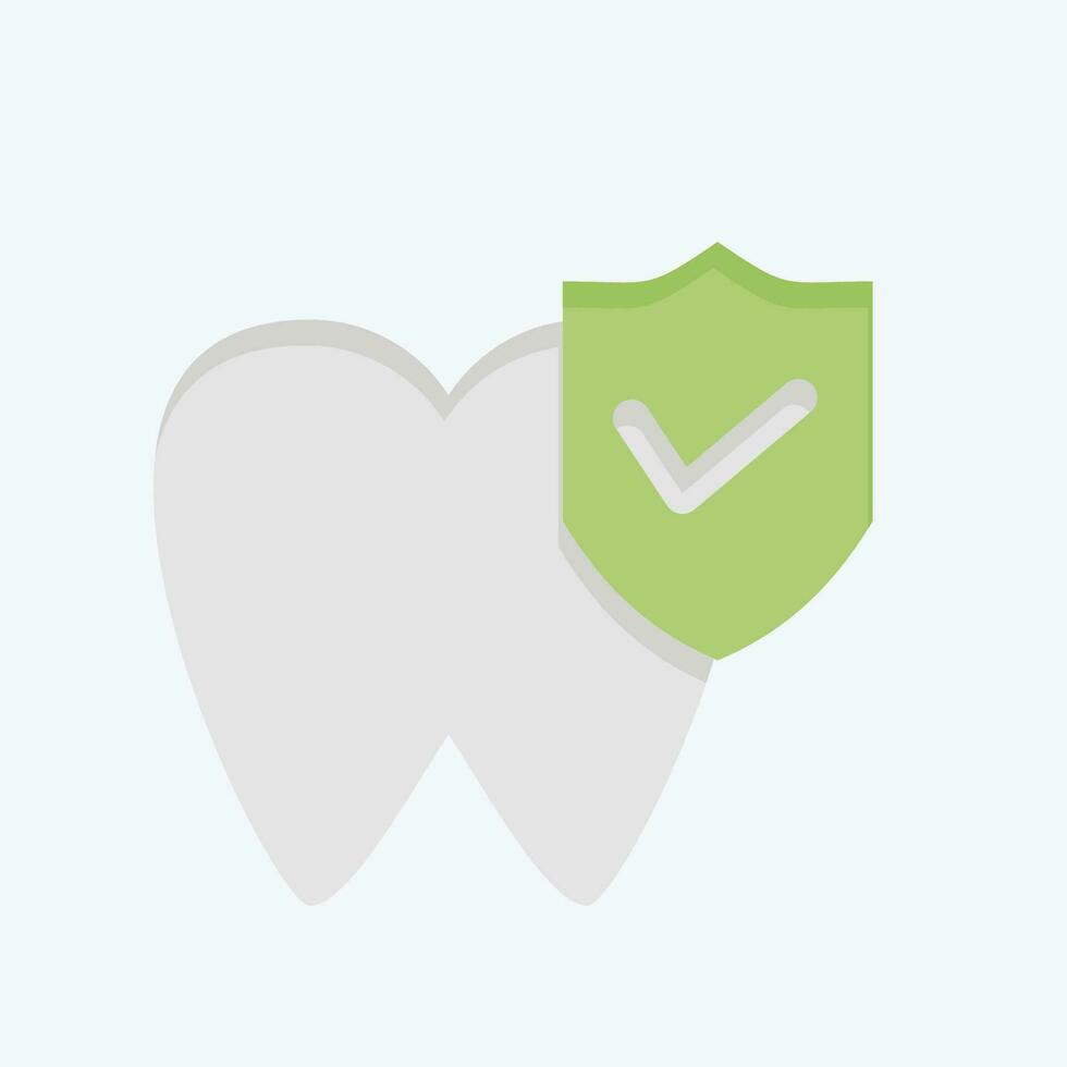 ícone dental seguro. relacionado para finança símbolo. plano estilo. simples Projeto editável. simples ilustração vetor