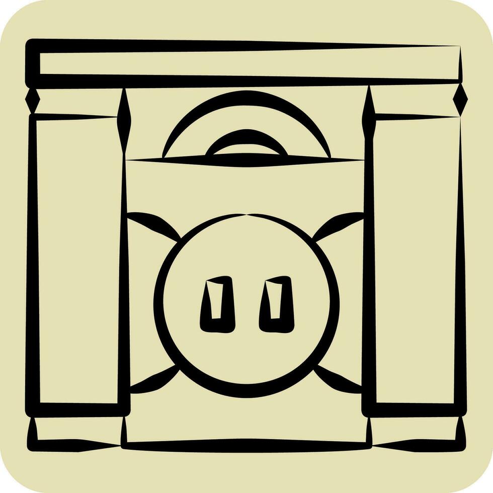 ícone porta. relacionado para casa decoração símbolo. mão desenhado estilo. simples Projeto editável. simples ilustração vetor