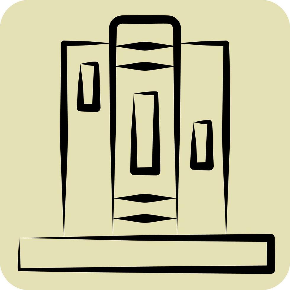 ícone suporte para livros. relacionado para casa decoração símbolo. mão desenhado estilo. simples Projeto editável. simples ilustração vetor