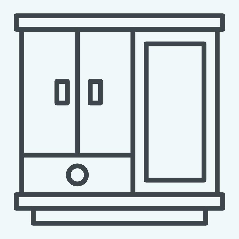 ícone armário. relacionado para casa decoração símbolo. linha estilo. simples Projeto editável. simples ilustração vetor