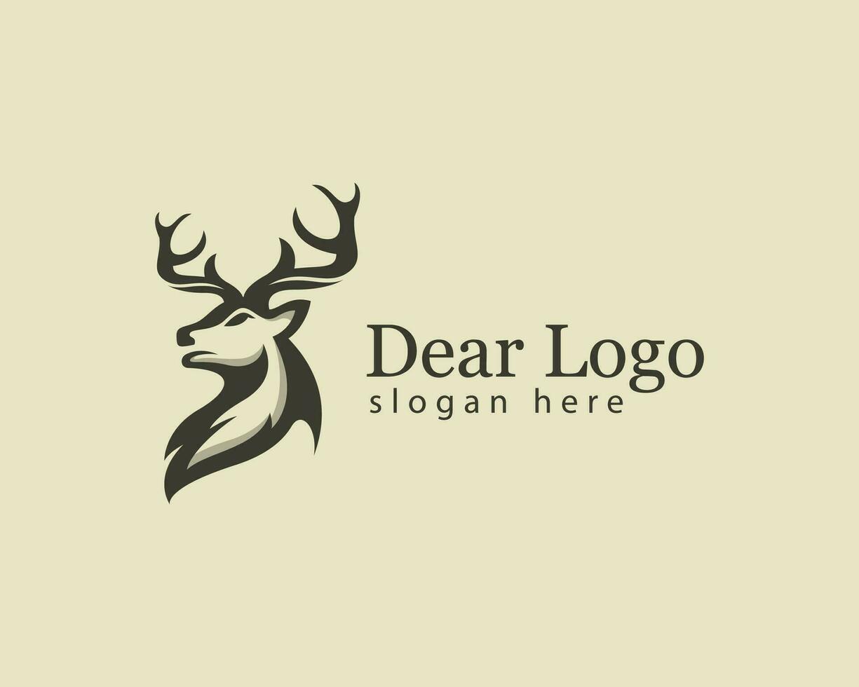 veado logotipo criativo animal cabeça logotipo Preto vetor desenhando arte