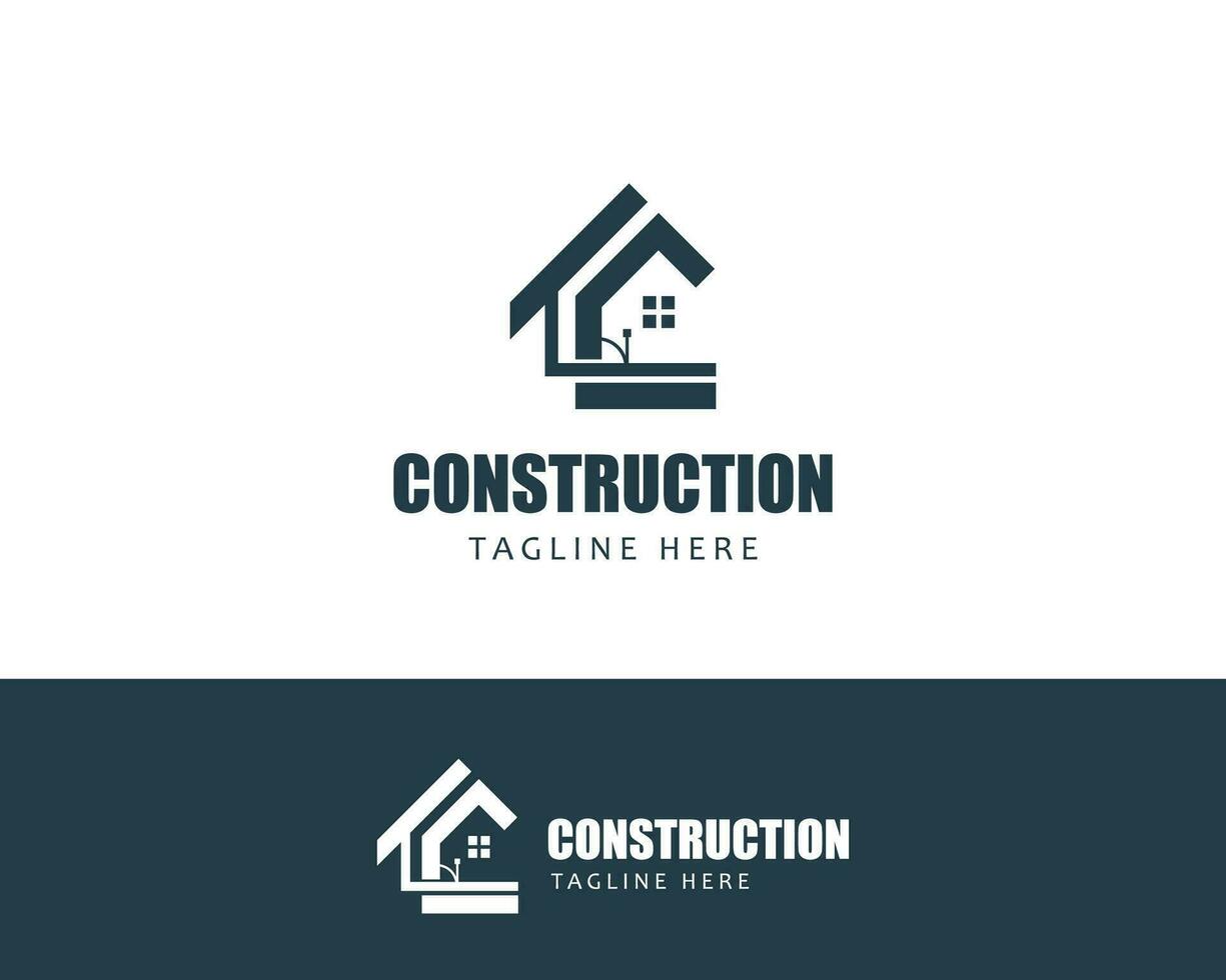 construção logotipo criativo casa Projeto conceito o negócio construção placa símbolo vetor