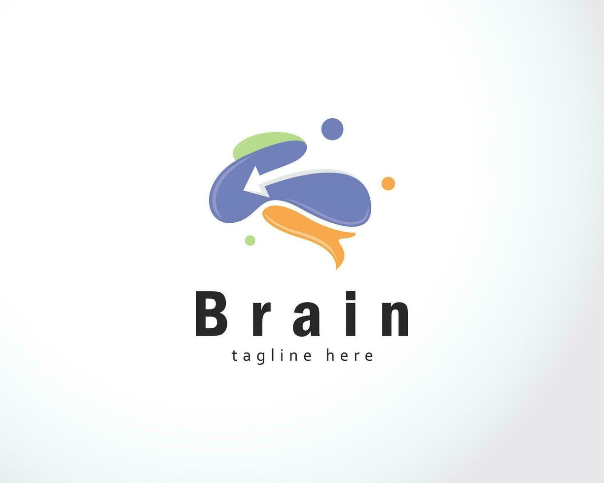 cérebro acima logotipo criativo Educação inteligente idéia seta Projeto conceito vetor