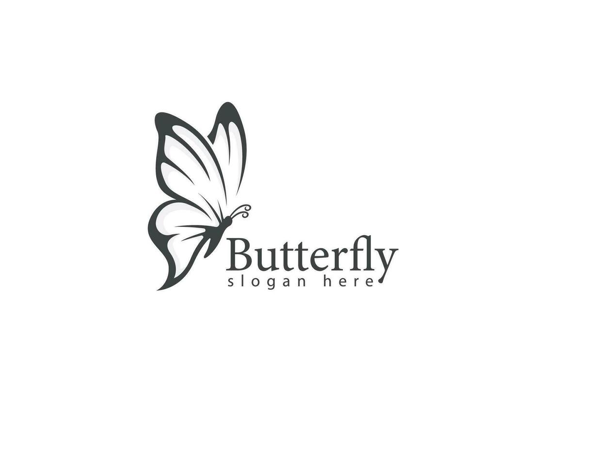 borboleta logotipo criativo Projeto Preto animal ilustração vetor