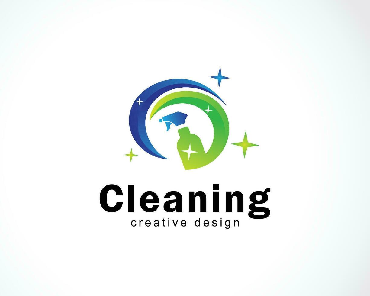 limpeza logotipo criativo Projeto cor moderno lavanderia casa limpar \ limpo natureza Projeto conceito vetor