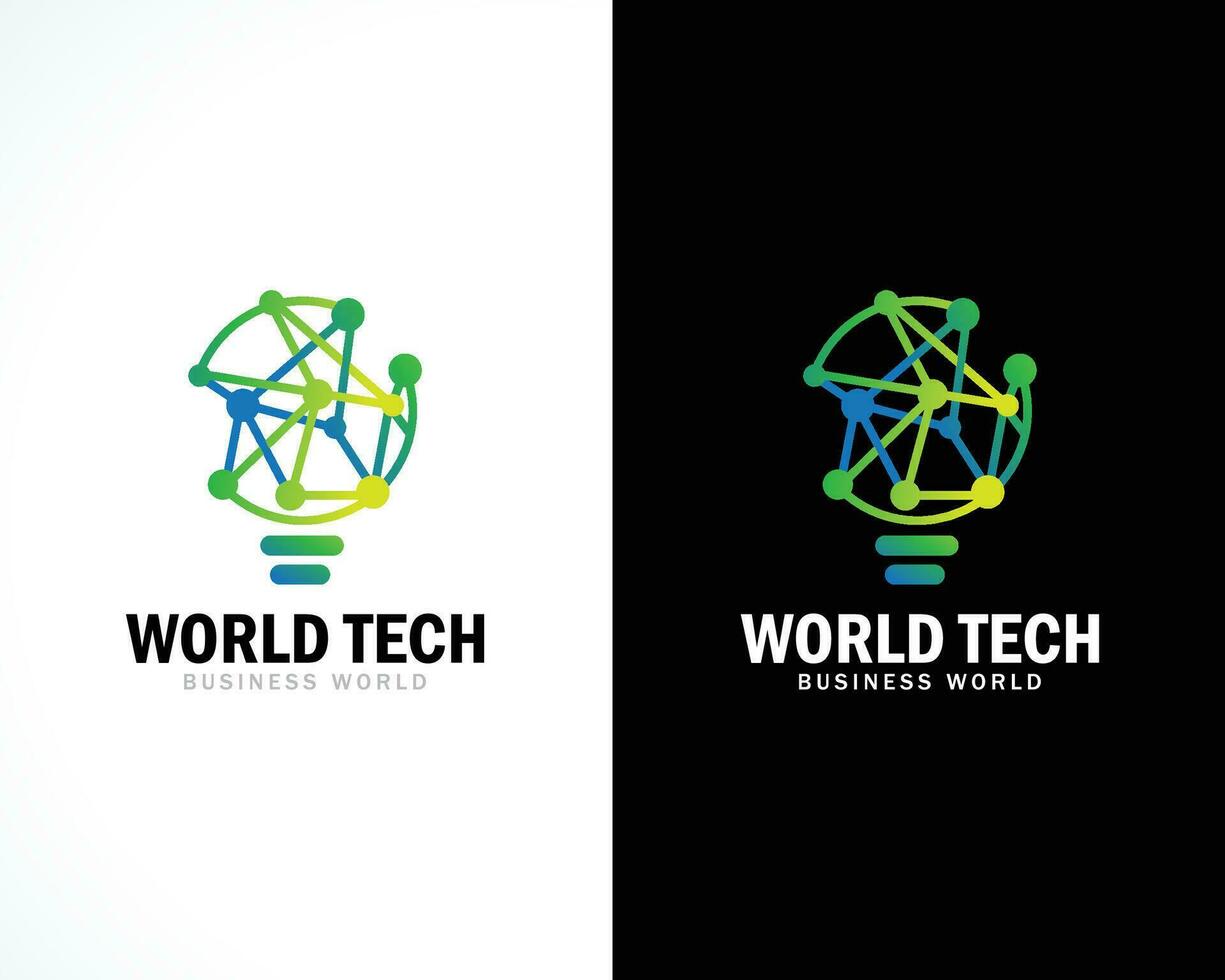 mundo tecnologia logotipo criativo inovação Ciência lâmpada logotipo criativo Projeto conceito vetor