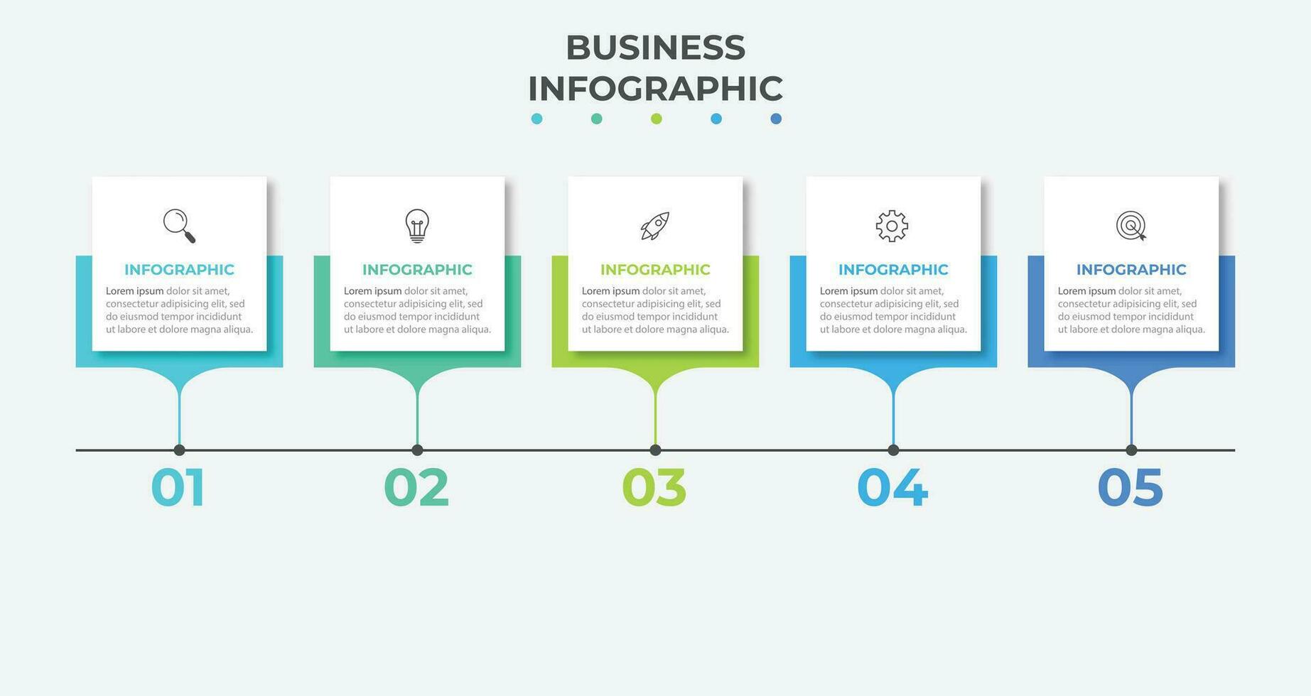 modelo de infográfico de negócios de apresentação com 5 opções. ilustração vetorial. vetor