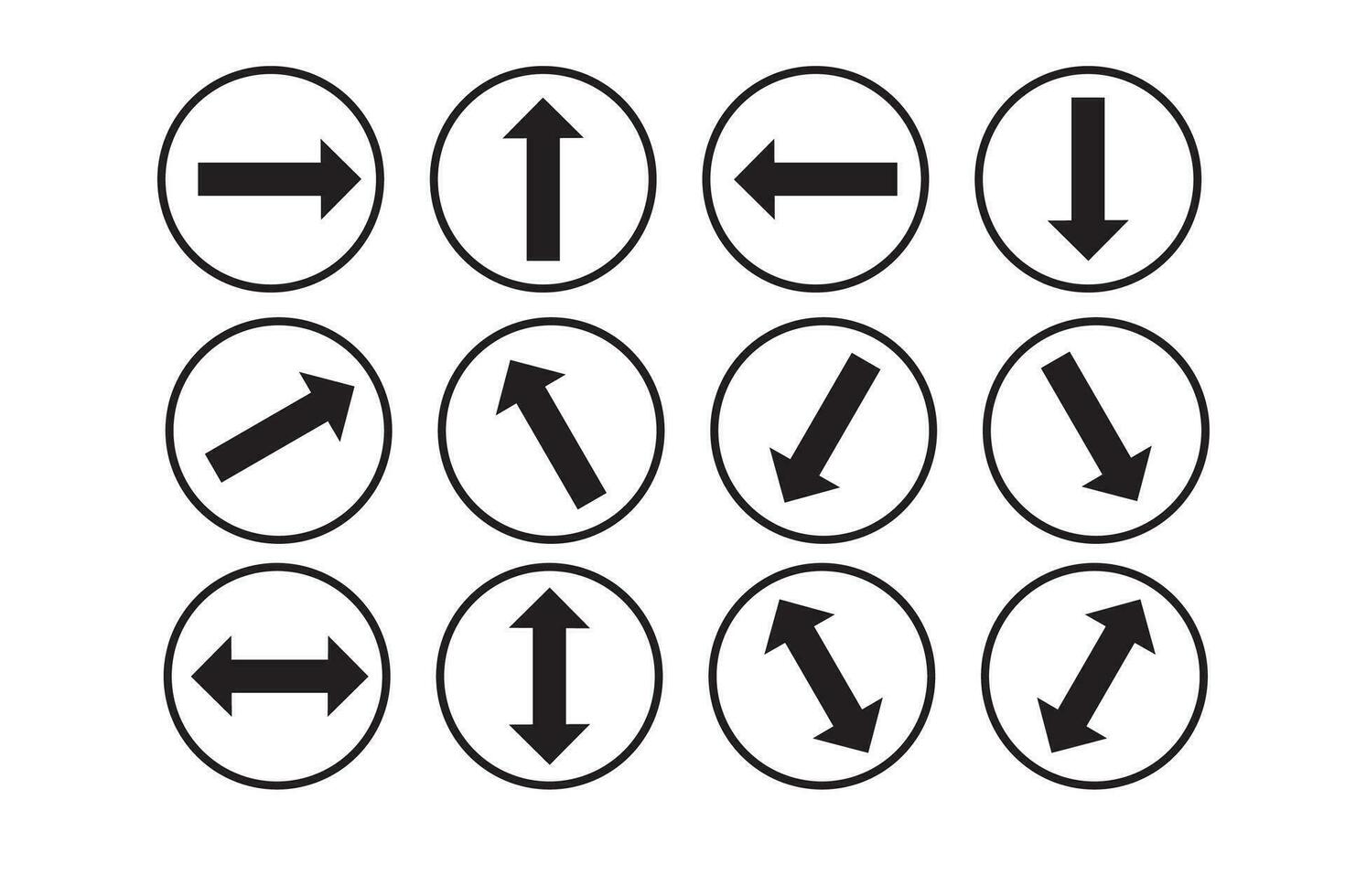 coleção do seta ícones com círculos. adequado para botões, rede ou Projeto decoração vetor