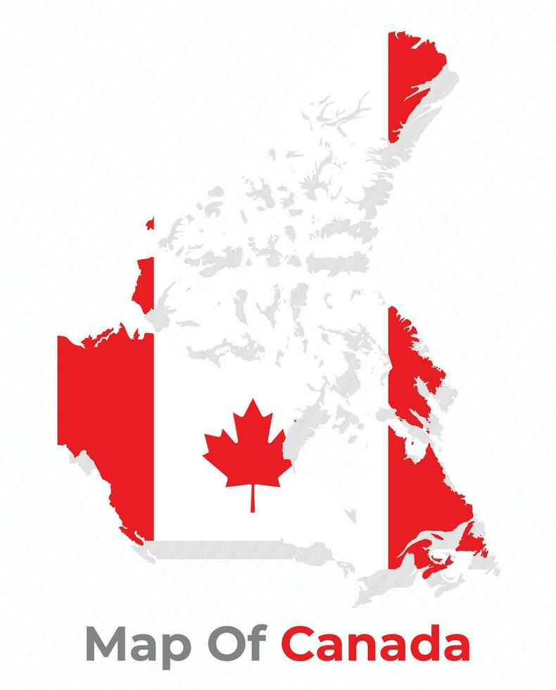 vetor mapa do Canadá com nacional bandeira