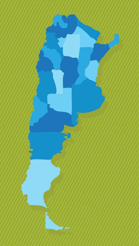 Argentina mapa com regiões azul político mapa verde fundo vetor ilustração