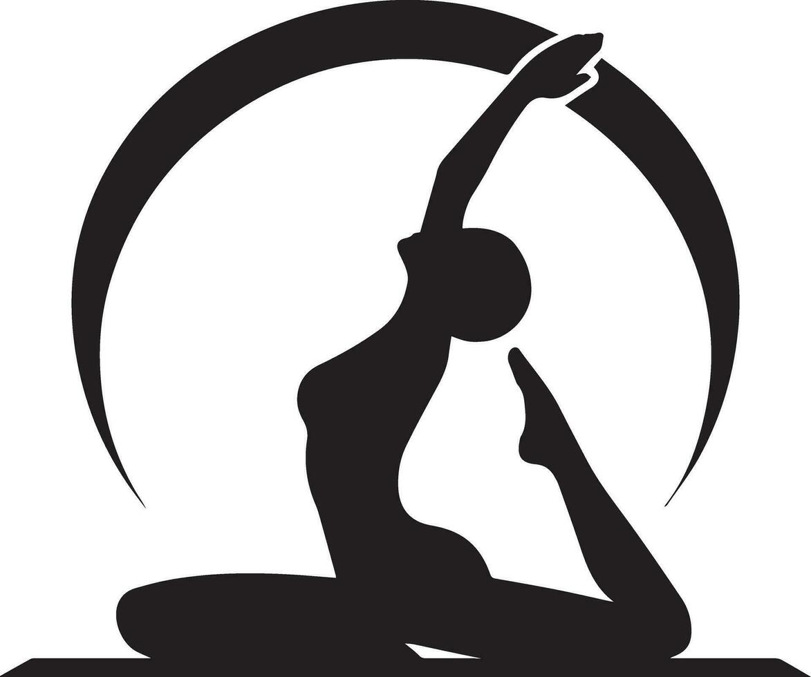 mínimo ioga pose vetor silhueta, Preto cor silhueta, branco fundo 7