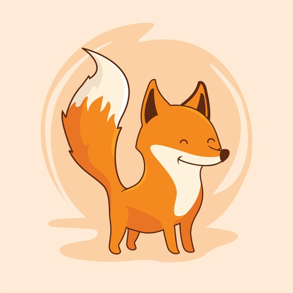 Uma raposa de desenho animado com uma cauda que diz 'raposa