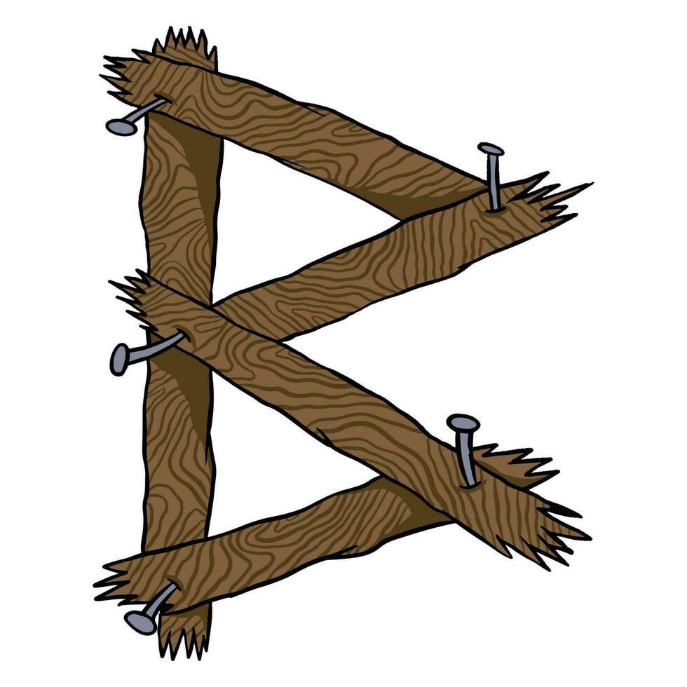 b de madeira alfabeto Fonte vetor