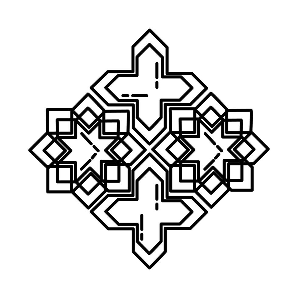 ícone de estrela e cruzada. doodle desenhado à mão ou estilo de ícone de contorno vetor