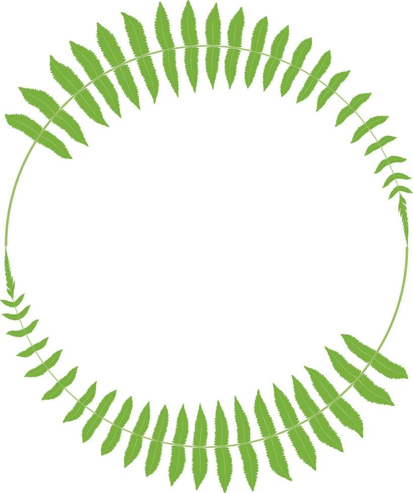 uma verde guirlanda com folhas em isto logotipo e icônico volta círculo vetor Projeto