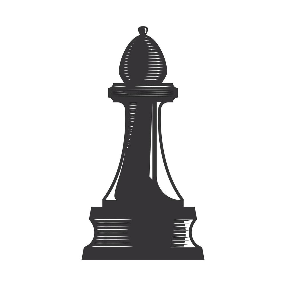 ilustração da arte da linha do vetor do bispo do xadrez.