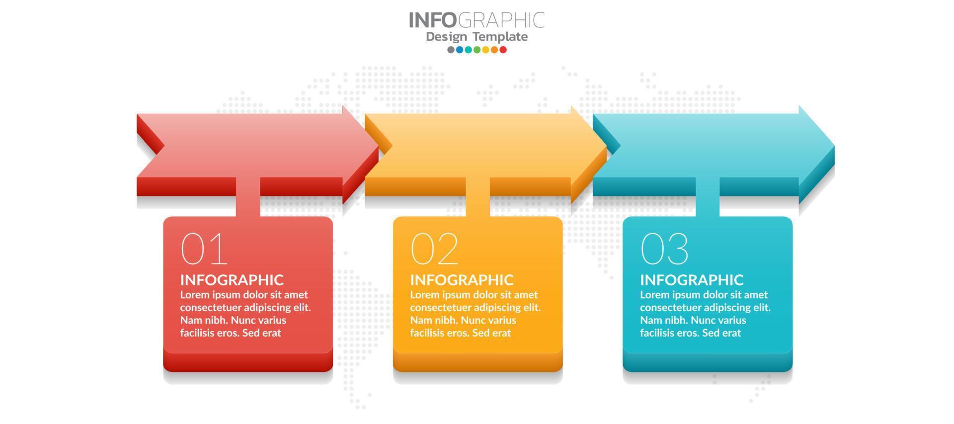 faixa de opções do estilo 3d de infográfico de cronograma de negócios. vetor