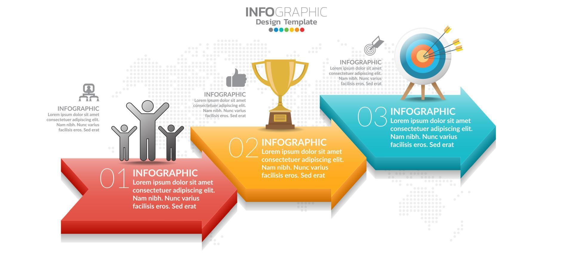 faixa de opções do estilo 3d de infográfico de cronograma de negócios. vetor