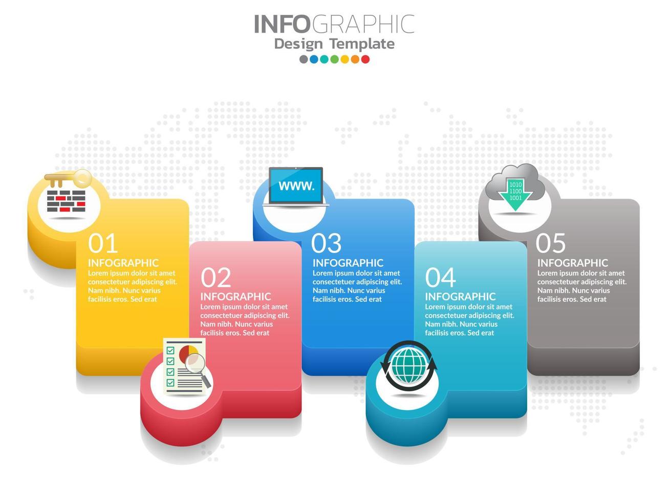 faixa de opções do estilo 3d de infográfico de cronograma de negócios. vetor