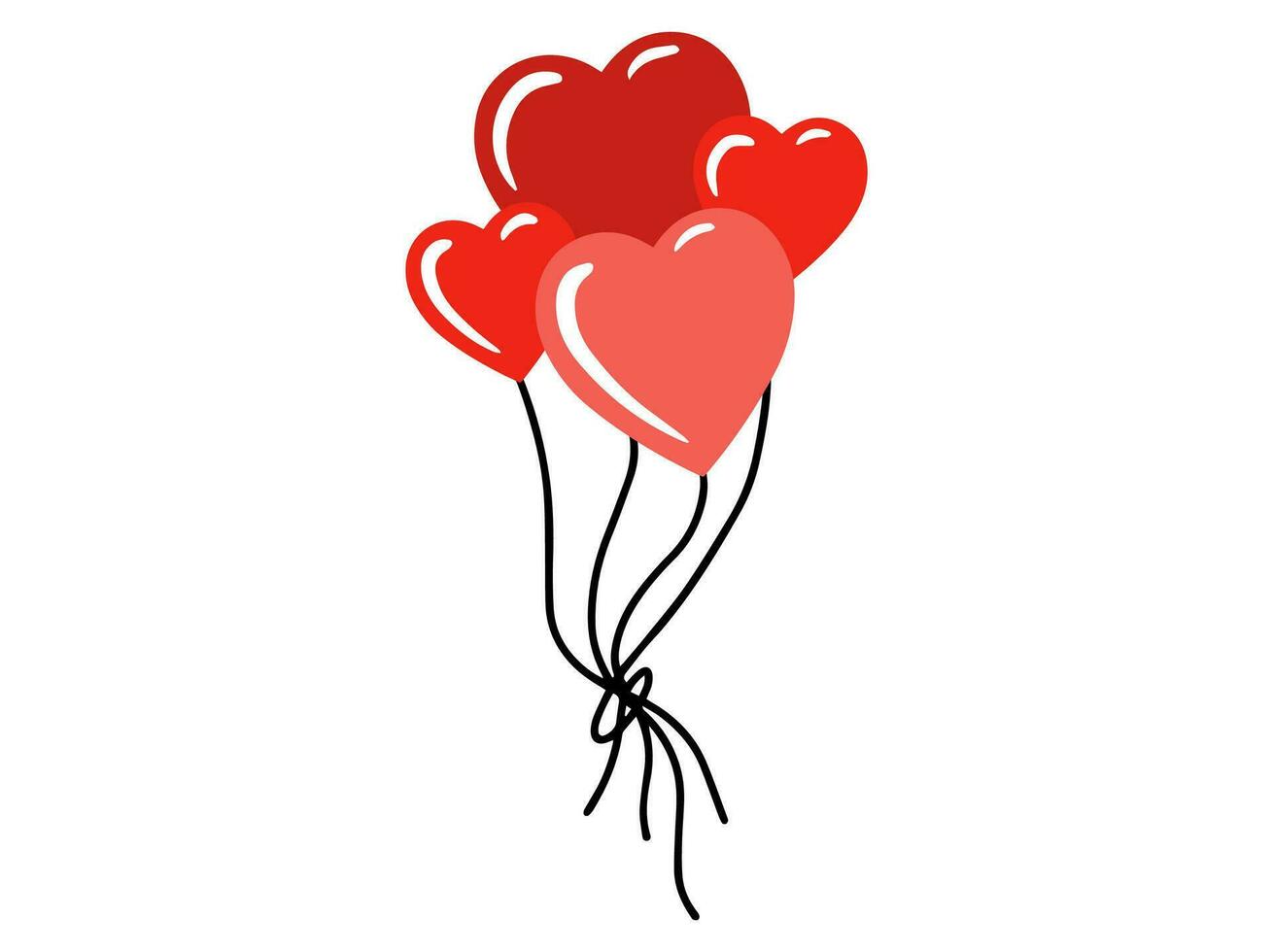 coração vermelho balão para namorados dia decoração vetor