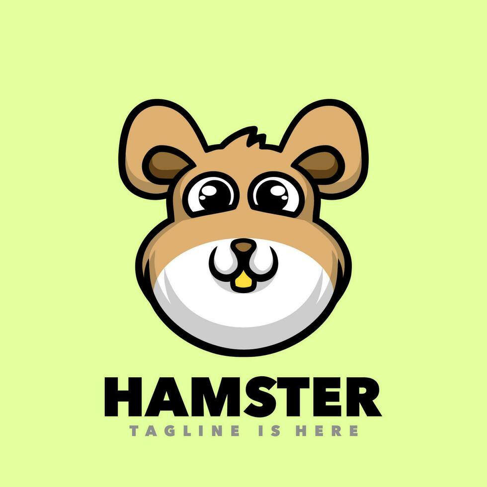 fofa hamster cabeça mascote desenho animado vetor