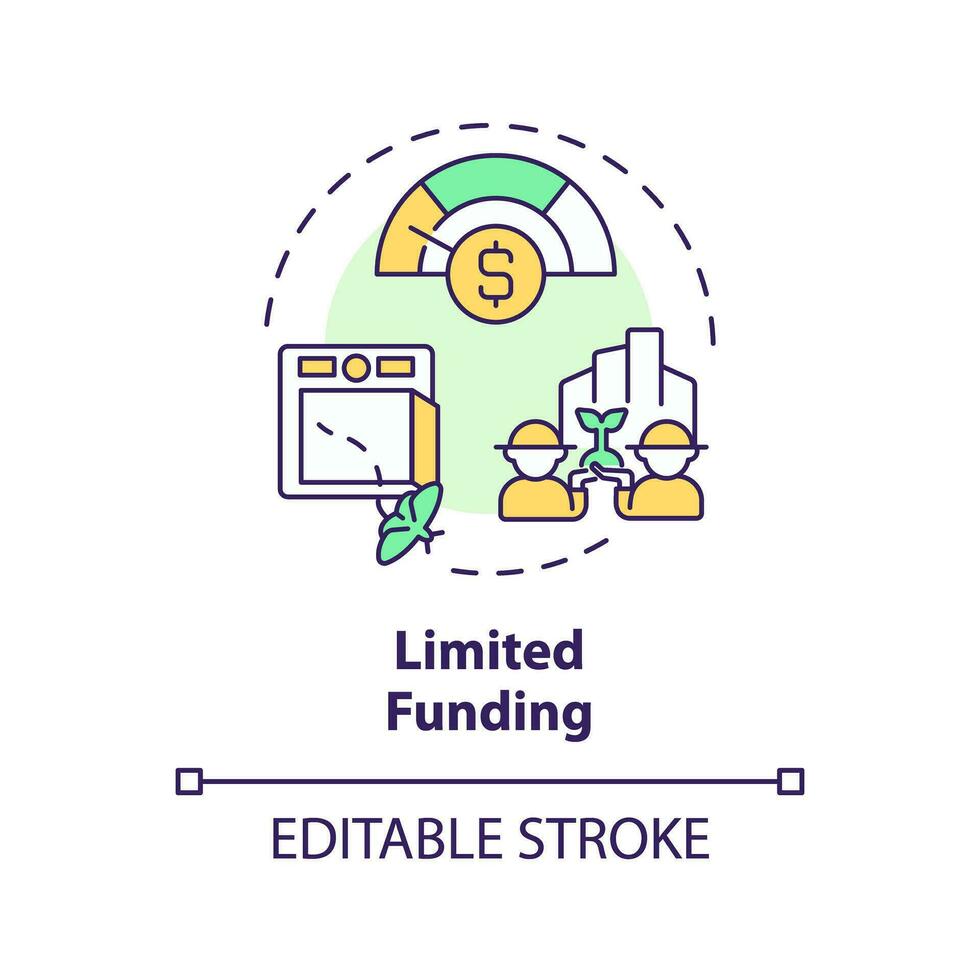 2d editável multicolorido limitado financiamento ícone, criativo isolado vetor, fino linha ilustração representando agrícola clusters. vetor