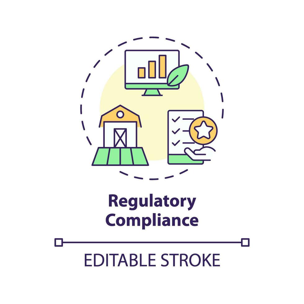 2d editável multicolorido regulatório conformidade ícone, criativo isolado vetor, fino linha ilustração representando agrícola clusters. vetor