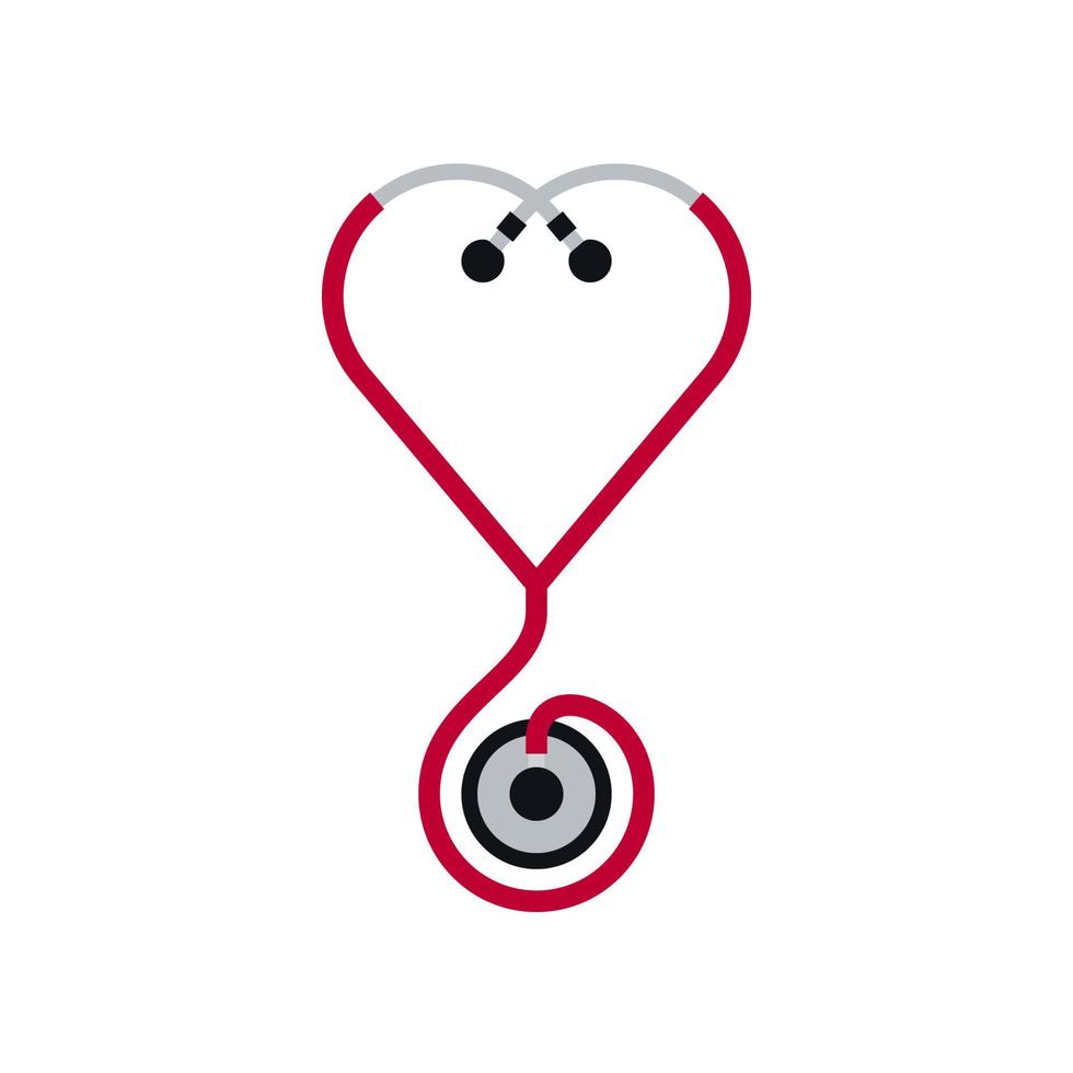 ícone de estetoscópio em forma de coração vetor