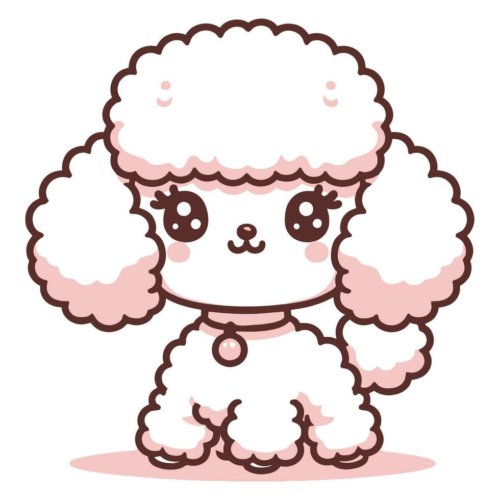 desenho animado poodle isolado em uma branco fundo vetor