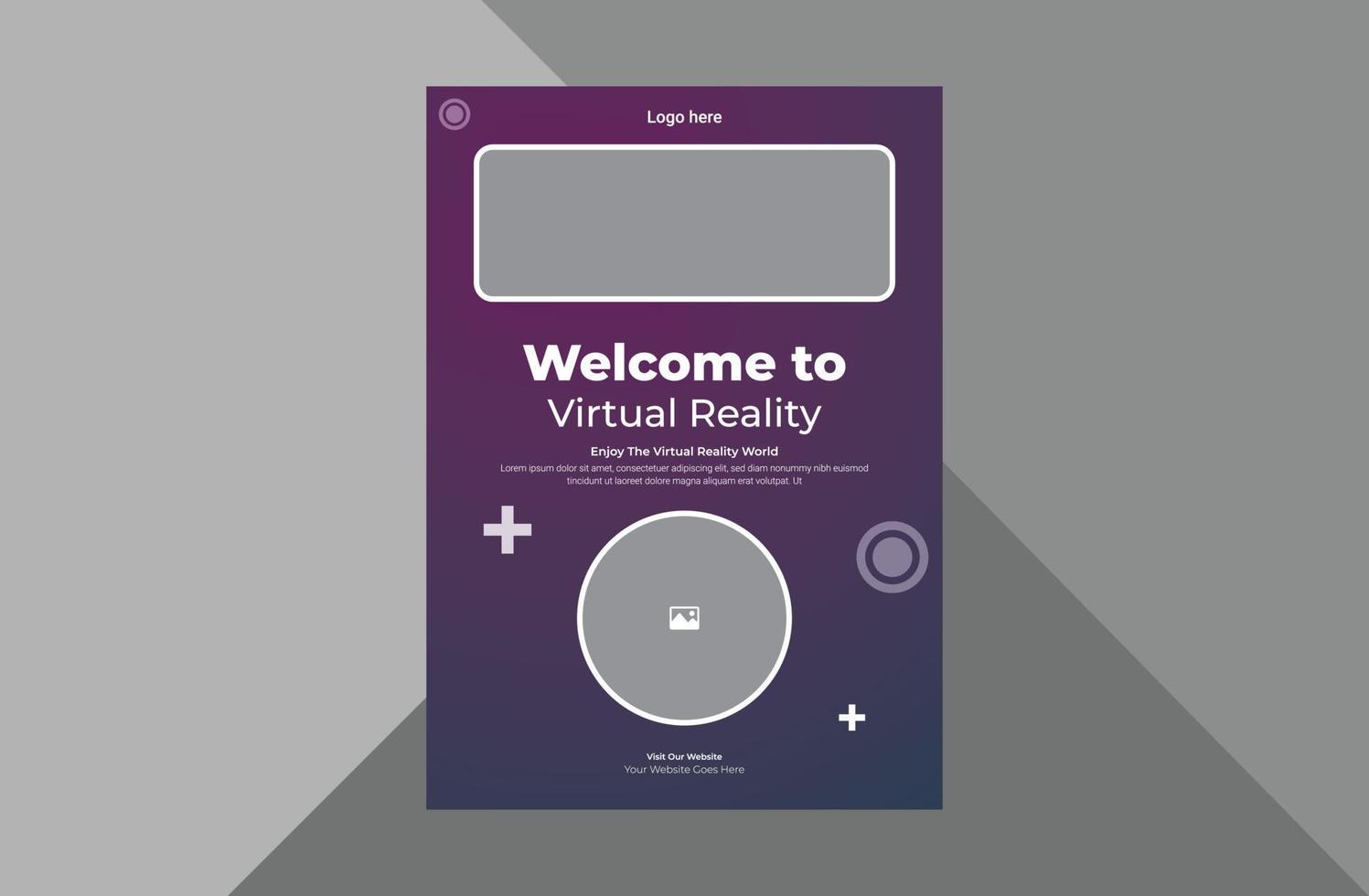 modelo de design de folheto de realidade virtual. design de folheto de cartaz de realidade virtual de alta tecnologia. modelo de folheto de realidade virtual de alta tecnologia de tecnologia. modelo a4, design de brochura, capa, folheto, cartaz, pronto para impressão vetor