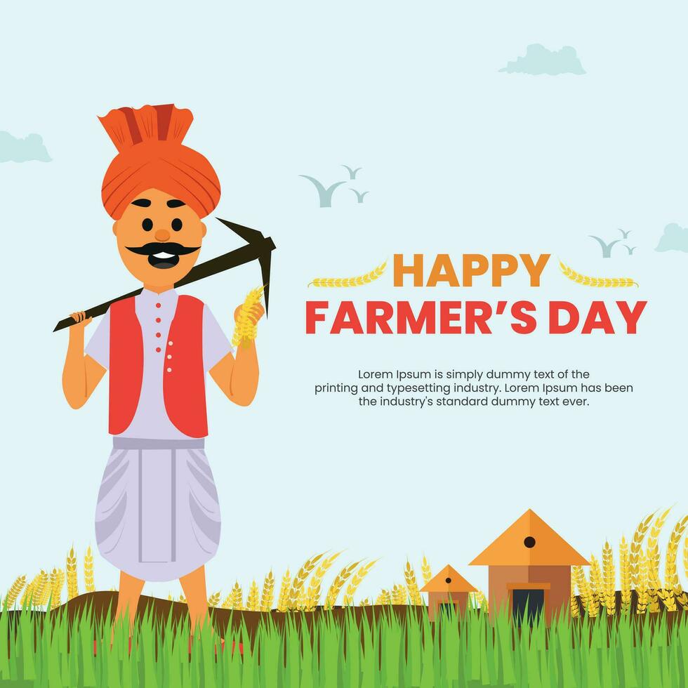 feliz agricultores dia nacional agricultores dia kisan diwas vetor postar