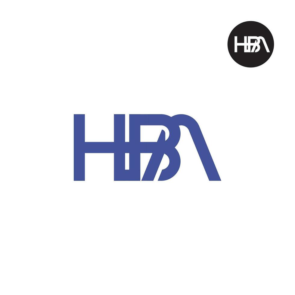 carta hba monograma logotipo Projeto vetor