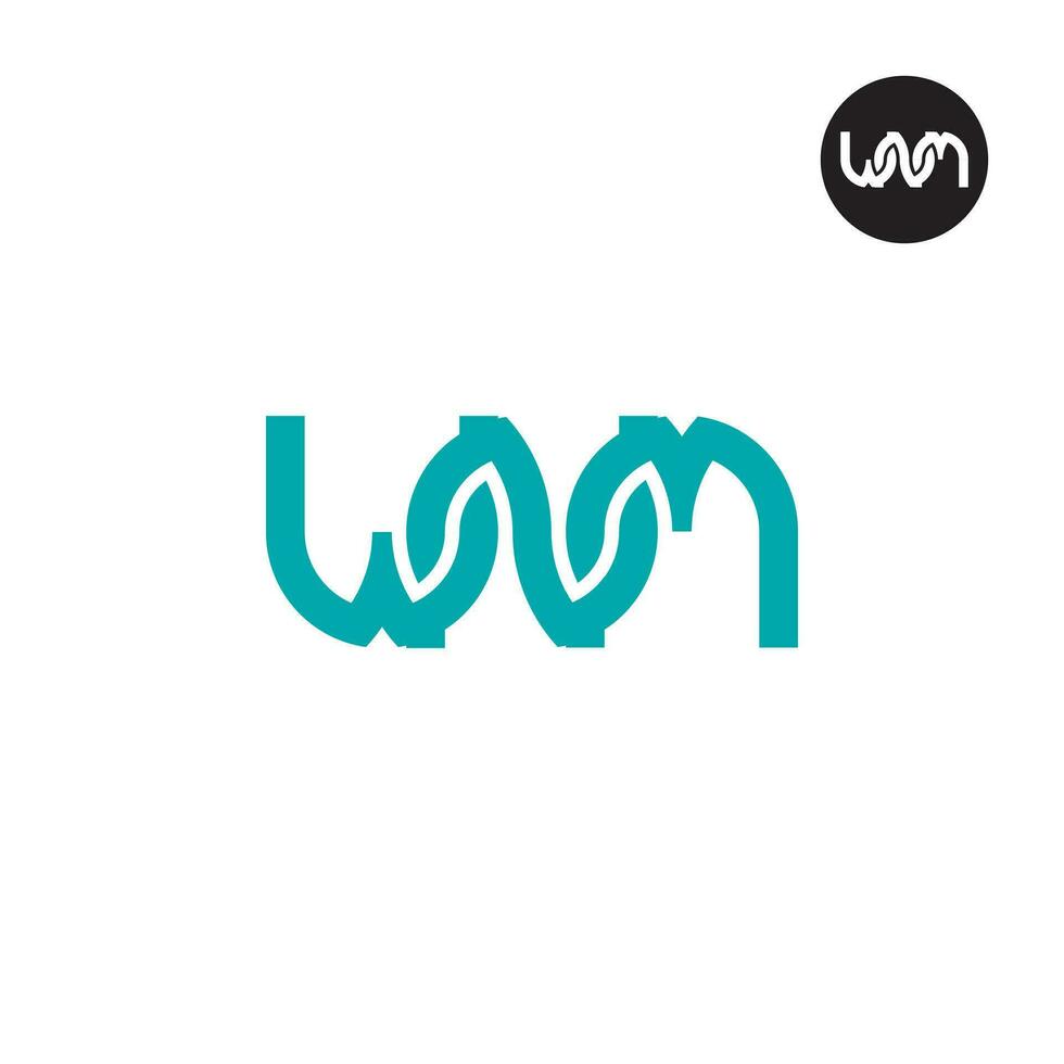 carta wnm monograma logotipo Projeto vetor