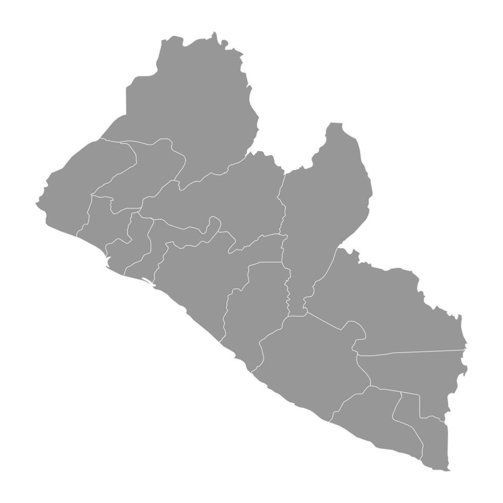 Libéria mapa com administrativo divisões. vetor ilustração.