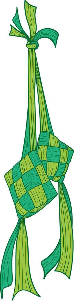 ketupat também conhecido como tradicional Comida a partir de Indonésia vetor