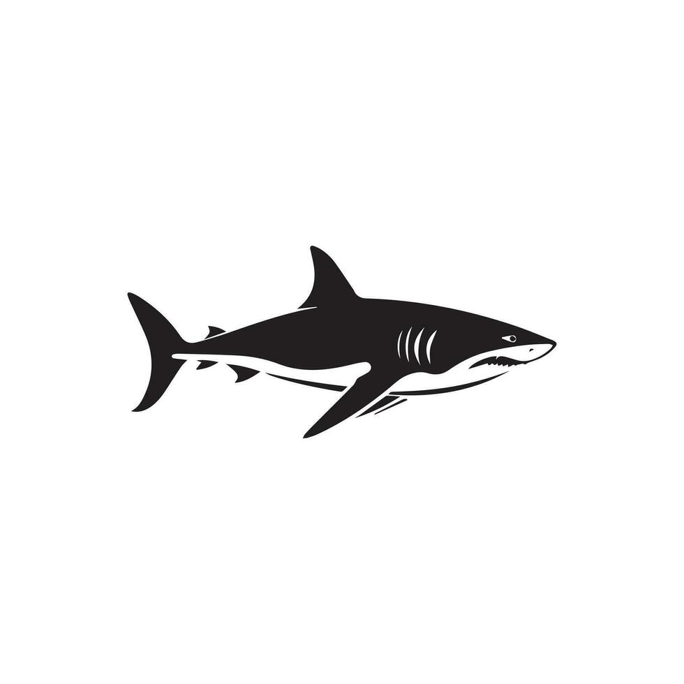 Tubarão ícone em branco fundo. vetor ilustração Projeto.