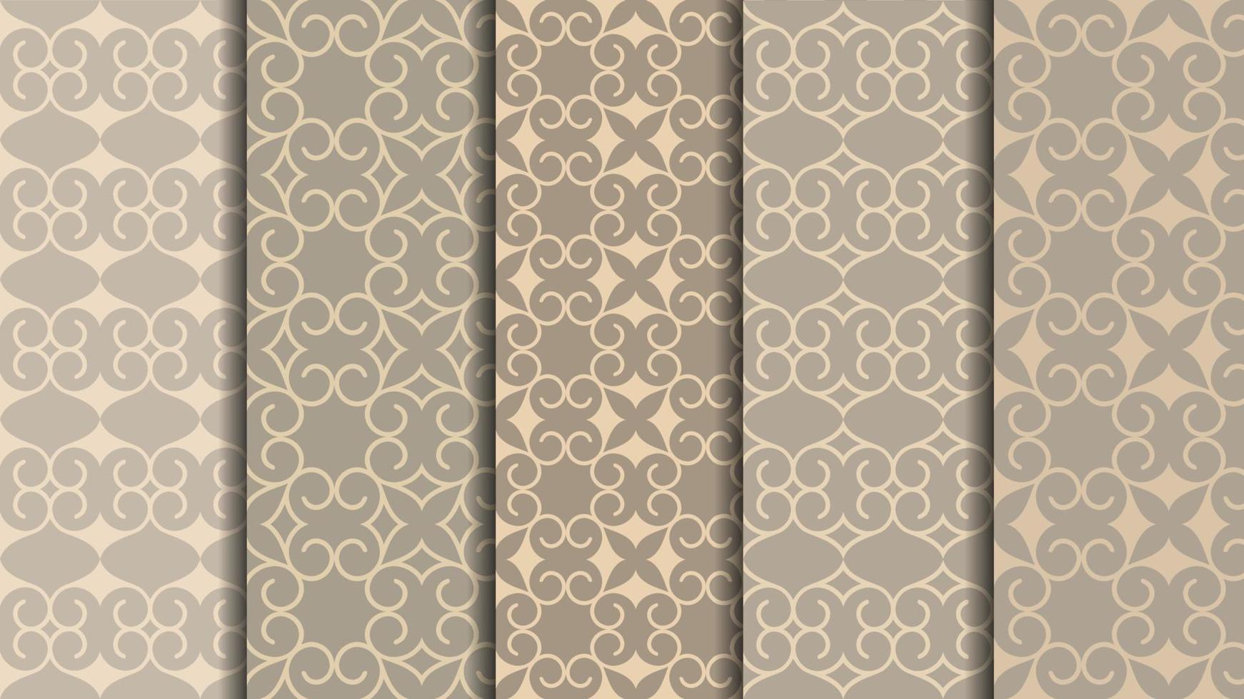 conjunto de padrões orientais, design de tapete árabe tradicional vetor