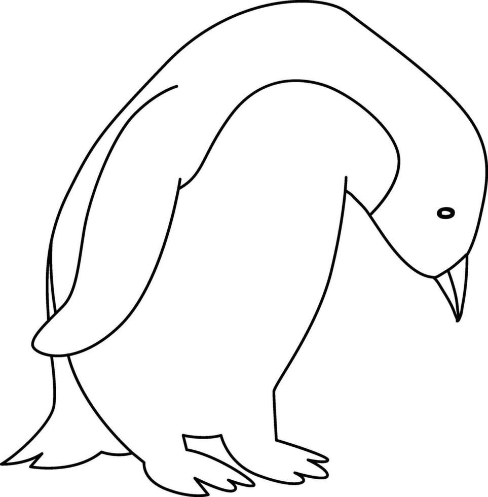 fofa desenho animado pinguim com rabisco simples linhas, a pinguim de pé, correndo, pulando, deslizando, e impressionante vários poses. a desenho animado pinguim dentro a gelado mundo alegre. vetor