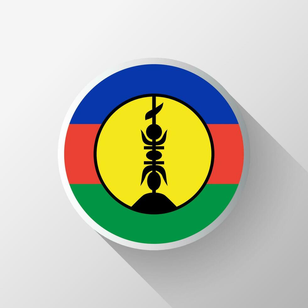 criativo Novo Caledônia bandeira círculo crachá vetor