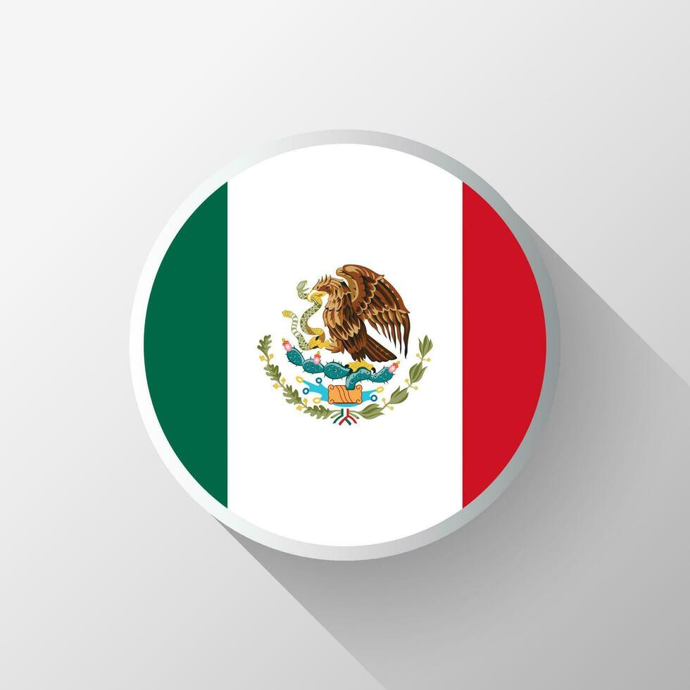 criativo México bandeira círculo crachá vetor