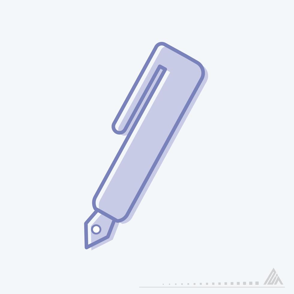 vetor de ícone de caneta-tinteiro - estilo gêmeos azuis