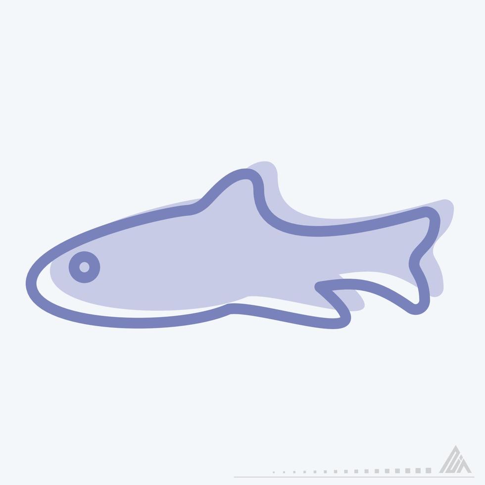 ícone de peixe - estilo de dois tons vetor