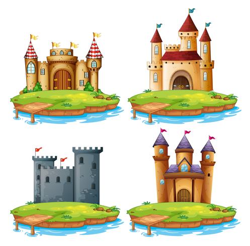 Conjunto de castelo diferente vetor