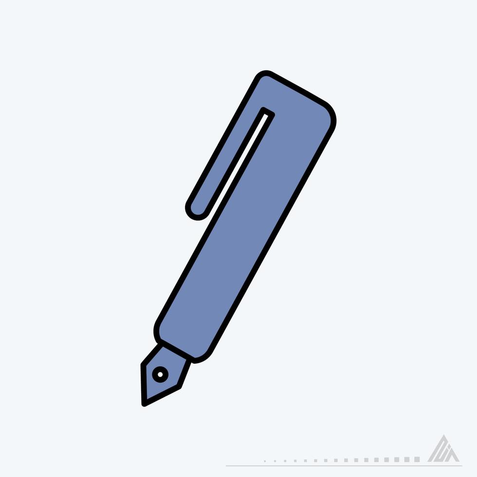 vetor de ícone de caneta-tinteiro - estilo azul escuro