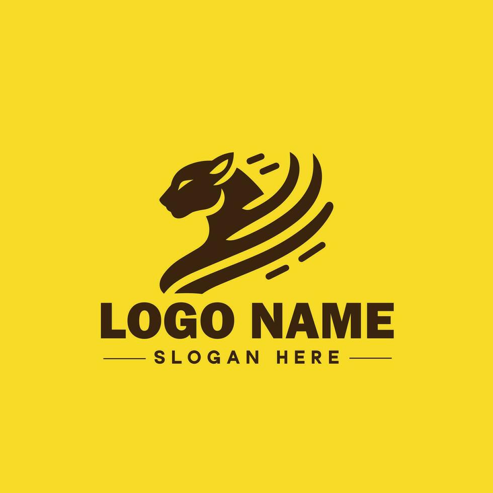 guepardo animal logotipo e ícone limpar \ limpo plano moderno minimalista o negócio e luxo marca logotipo Projeto editável vetor