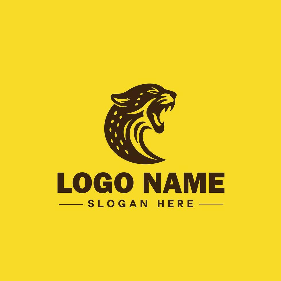 guepardo animal logotipo e ícone limpar \ limpo plano moderno minimalista o negócio e luxo marca logotipo Projeto editável vetor